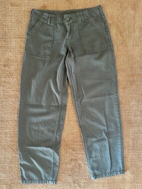 John Galt Army Green Low Rise Straight Leg Pant